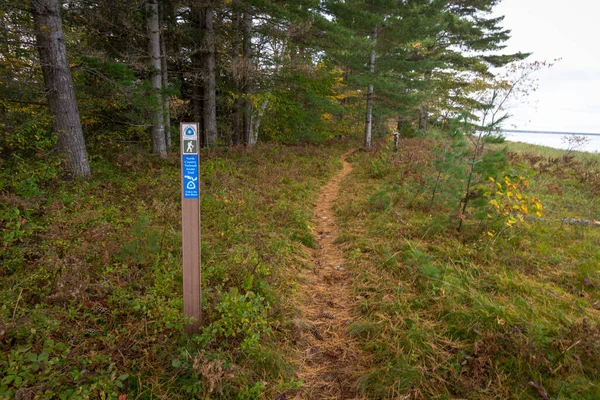 Bay Mills Michigan Oktober 2020 Trail Marker Langs North Country — Stockfoto