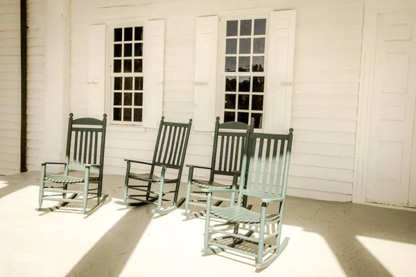 Group Empty Rocking Chairs Front Porch Royalty Free Stock Photos