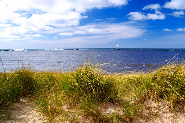 Lake Michigan Beach Ciudad de Frankfort — Foto de Stock