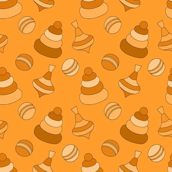 Turuncu çocuklar için oyuncaklar ile Seamless modeli. Vektör eps10.