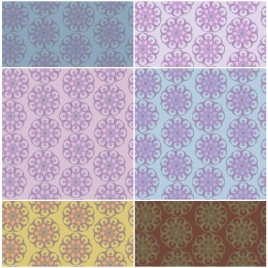 Dikişsiz desen ile farklı renk soyut dekoratif öğeler kümesi. vektör eps 10.