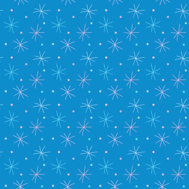koyu mavi bir arka plan üzerinde renkli kar taneleri ile Dikişsiz desen vektör