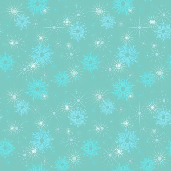 Vector seamless Christmas pattern with snowflakes in aquamarine — Stock Vector