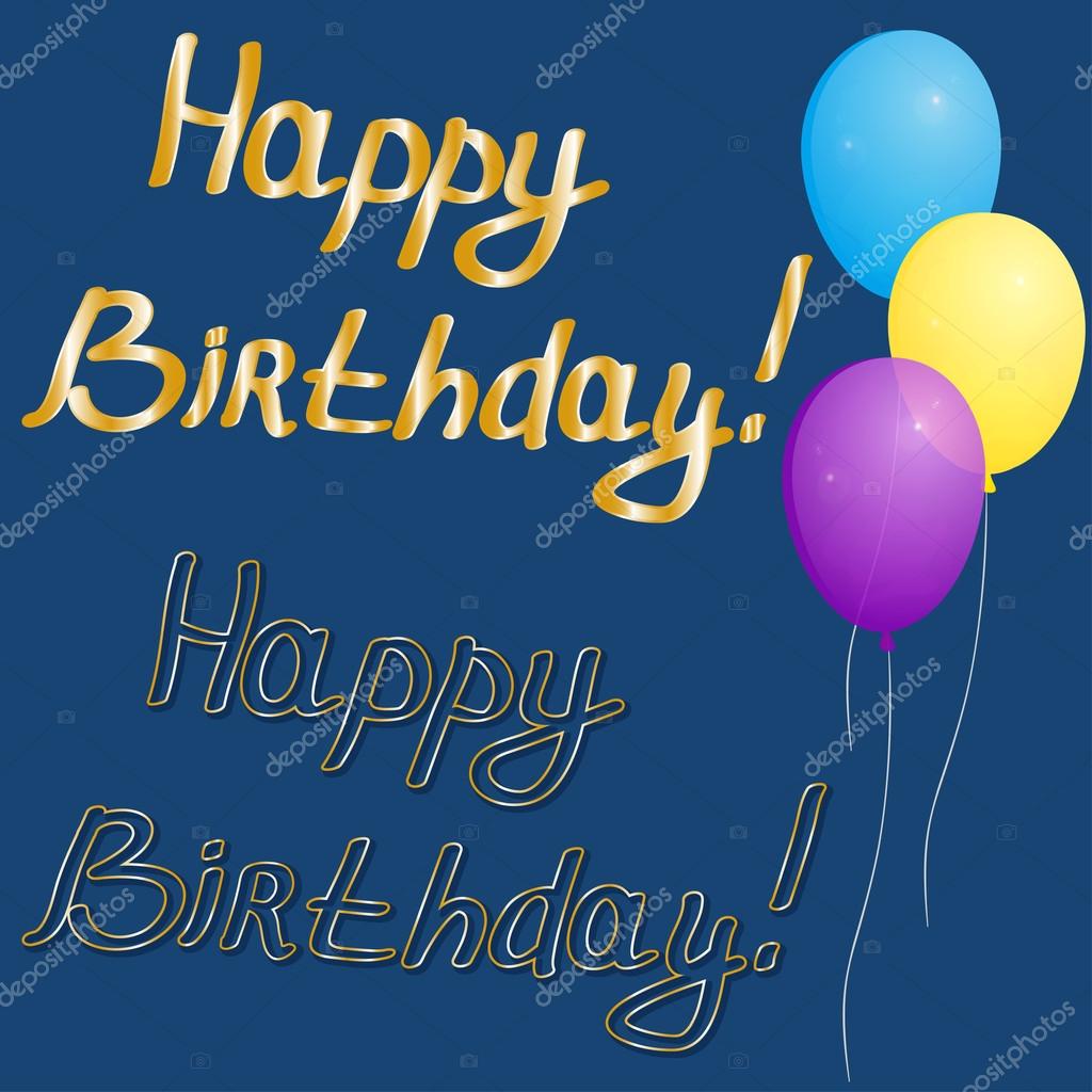 Feliz cumpleaños, letras doradas, tipografía moderna ...