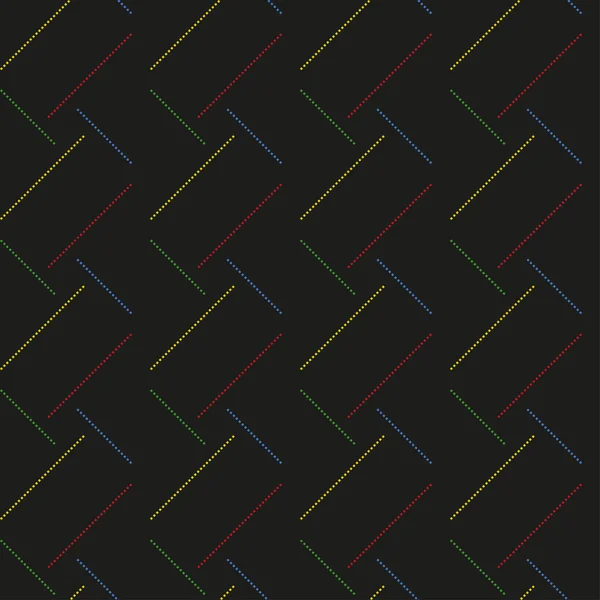 Kunterbuntes, nahtloses Muster auf schwarzem Hintergrund. Vektor Folge 10. — Stockvektor