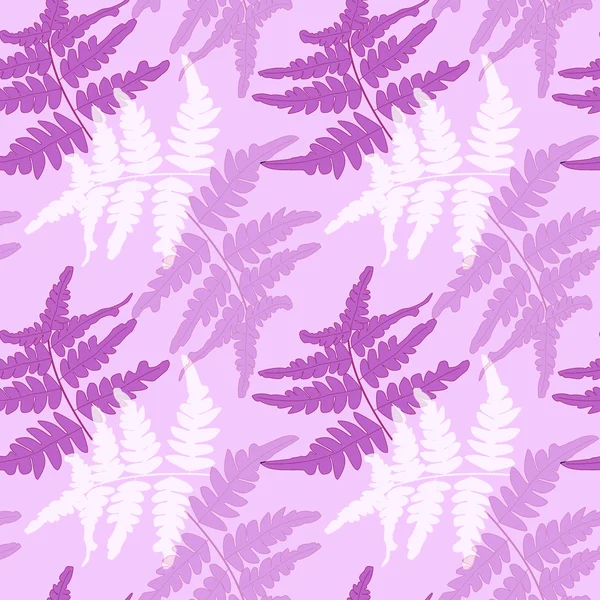 Seamless pattern with branches of fern in pink colors. Vector eps 10. — Stock Vector