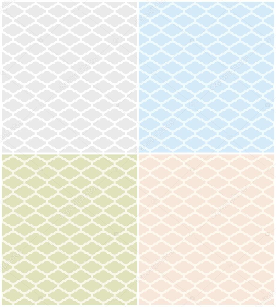 Set of seamless textures in pastel colors. Vector eps 10.