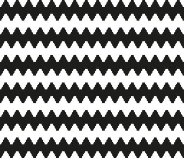 Yatay dalgalı çizgili soyut Dikişsiz siyah-beyaz desen. Vektör eps 10.