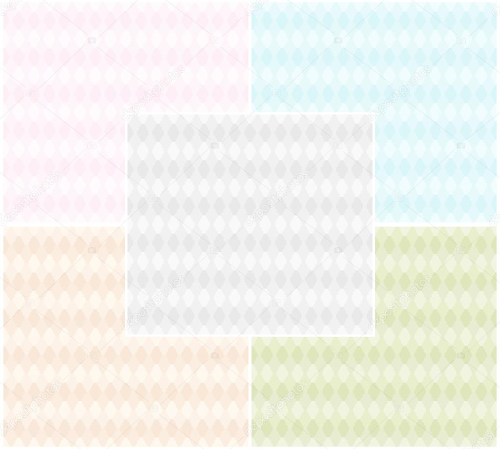 Set of seamless textures in pastel tones. Vector eps 10.