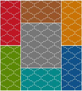 farklı renklerde soyut dotty Dikişsiz desen seti. vektör eps10