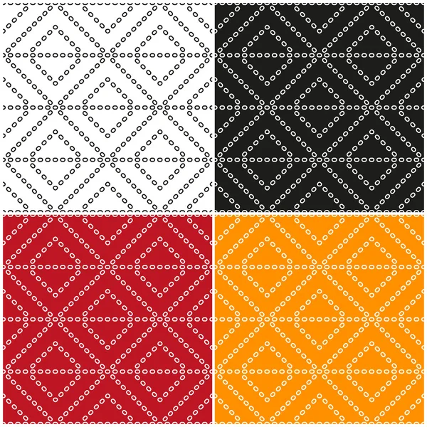 在白色、黑色、红色和橙色背景上的一组抽象的环状图案。矢量头10 — 图库矢量图片
