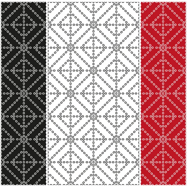 Conjunto de patrones abstractos de los anillos en un fondo blanco, negro y rojo. Vector eps 10 . Ilustración De Stock