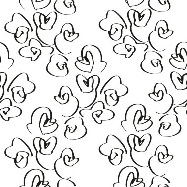 Beyaz bir arka plan üzerinde soyut çiçekli Dikişsiz siyah-beyaz desen. Vektör eps 10.