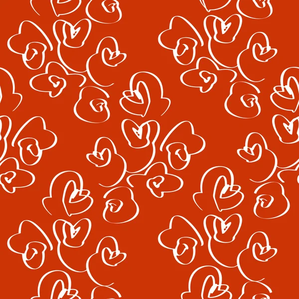 Modèle sans couture avec des fleurs abstraites sur un fond rouge. Vecteur eps 10 . — Image vectorielle