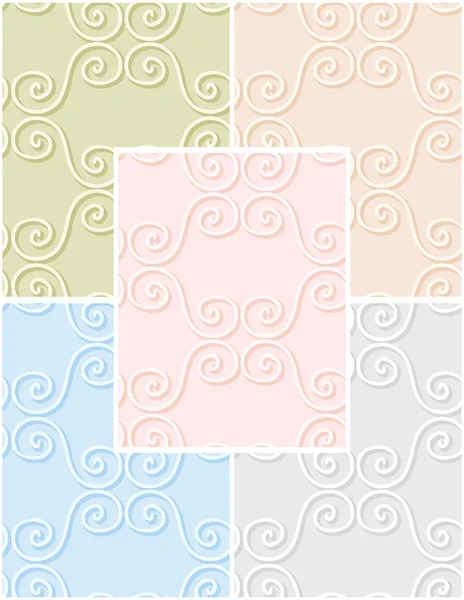 Conjunto de patrones vintage sin costuras en colores pastel. Vector eps 10 . — Vector de stock