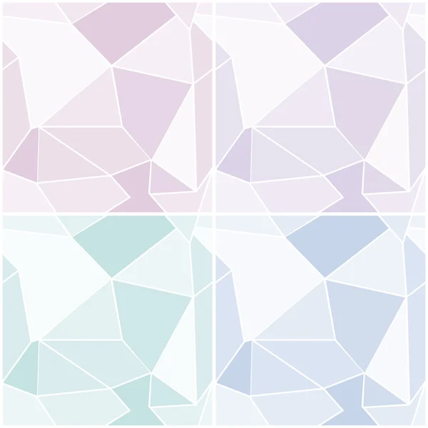 Set of abstract geometric seamless patterns in cold pastel colors. Vector eps 10. — Stock Vector