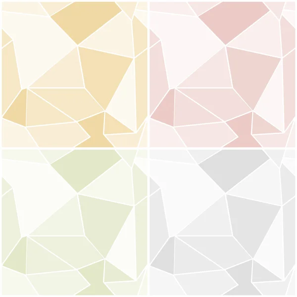 Set of abstract geometric seamless patterns in warm pastel colors. Vector eps 10. — Stock Vector