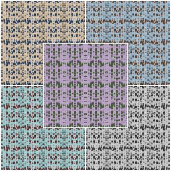Набор абстрактных бесшовных жаккардовых узоров разных цветов. Вектор EPS 10 . — стоковый вектор