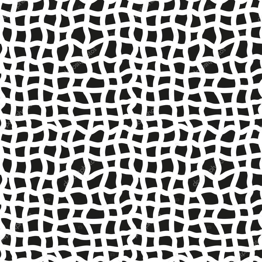 Abstract seamless black and white pattern of white curved lines on a black background. Vector eps 10.