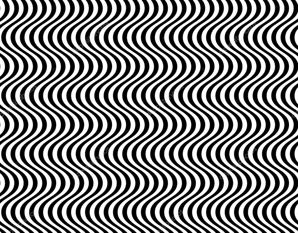 Abstract black and white seamless pattern of wavy stripes. Vector eps 10.