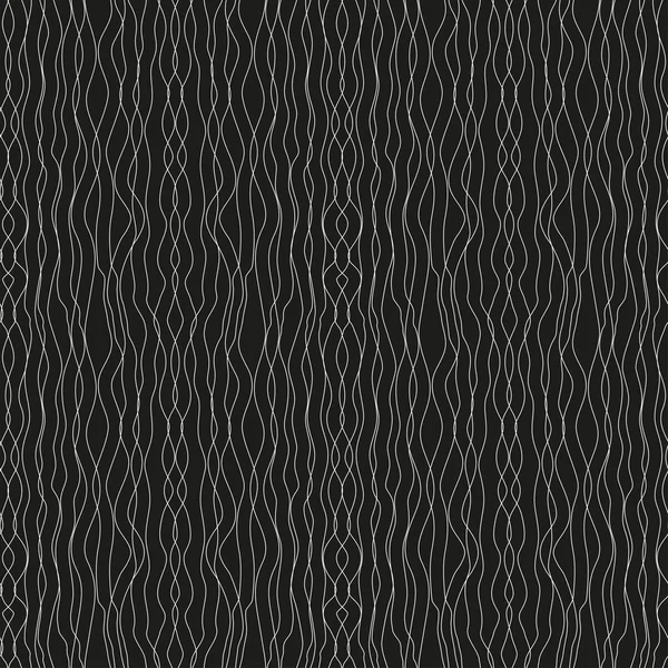 Abstract black and white seamless pattern of wavy lines on a black background. Vector eps 10. — Stock Vector