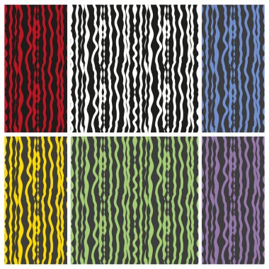 Soyut parlak sorunsuz alışkanlıkları düzensiz dalgalı gruplarından biri farklı renkleri ayarlayın. Vektör eps 10.