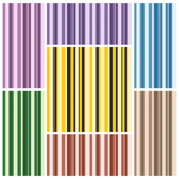 Set of contrast seamless textures from vertical strips of different widths. Vector eps 10. — Stock Vector