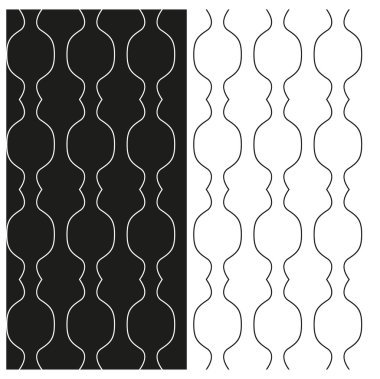 Soyut siyah beyaz Dikişsiz desen kontür satır ayarlayın. Vektör eps 10.