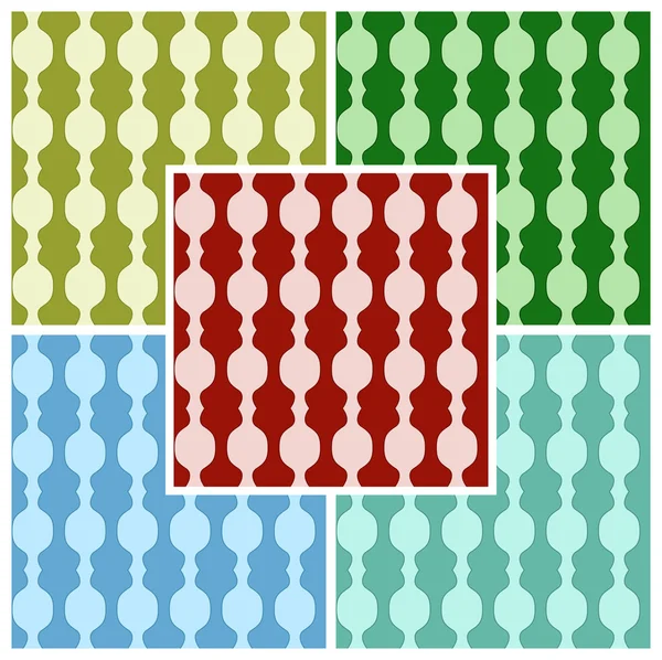 Set of abstract colorful seamless patterns in different colors. Vector eps 10. — Stock Vector