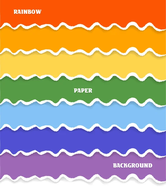 Arco iris conjunto de fondos de papel con bordes rotos con lugar para su texto. Vector eps 10 . — Vector de stock
