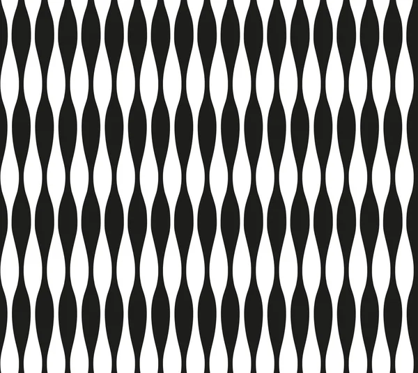 Abstract seamless black and white pattern of narrow wavy stripes. Vector eps 10.Illusion illustration. Zebra. — Stock Vector