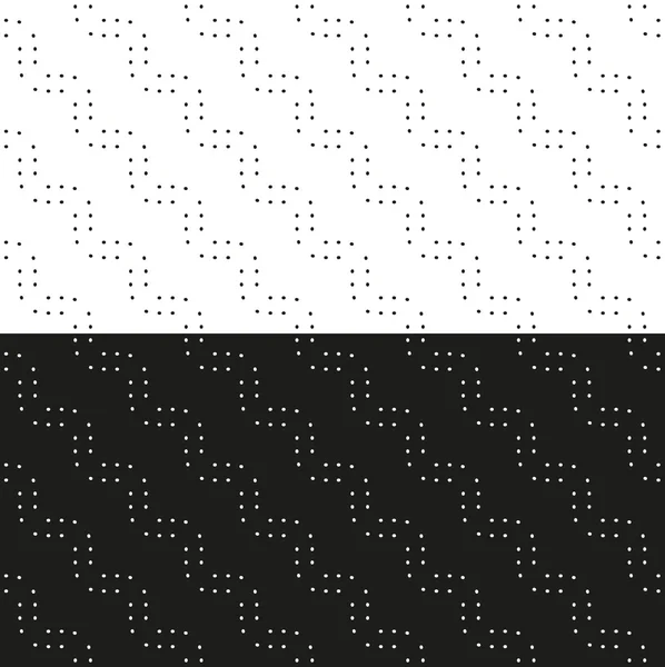 Conjunto de patrones abstractos sin costura en blanco y negro de líneas onduladas punteadas. Vector eps 10 . Ilustraciones De Stock Sin Royalties Gratis