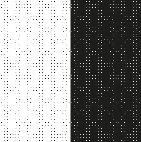 Conjunto de patrones abstractos sin costura en blanco y negro de rectángulos punteados. Vector eps 10 . Vector De Stock