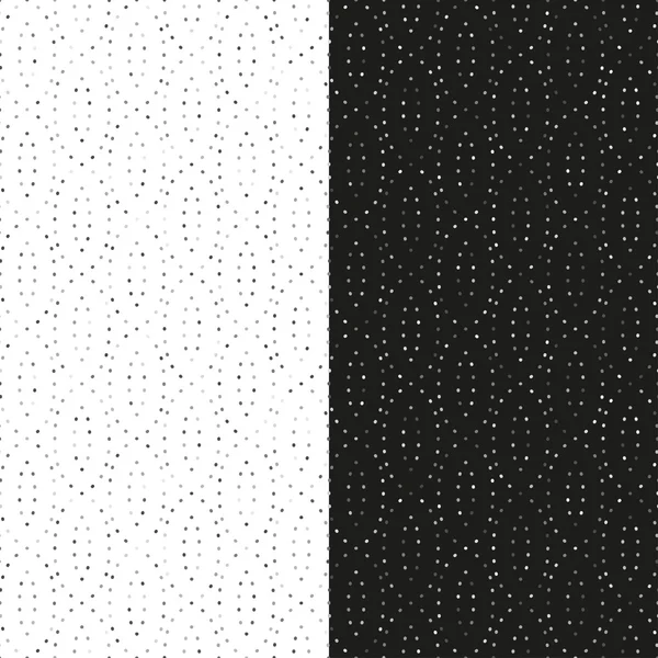 Set of abstract seamless patterns with dotted ovals in grayscale. Vector eps10. — Stock Vector