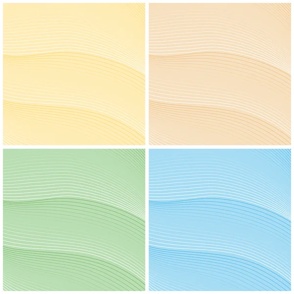 Vector set of abstract backgrounds with wavy lines of different colors. Eps 10. Ilustracja Stockowa