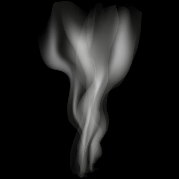 黒の背景に煙のベクター イラストです。Eps 10. — ストックベクタ