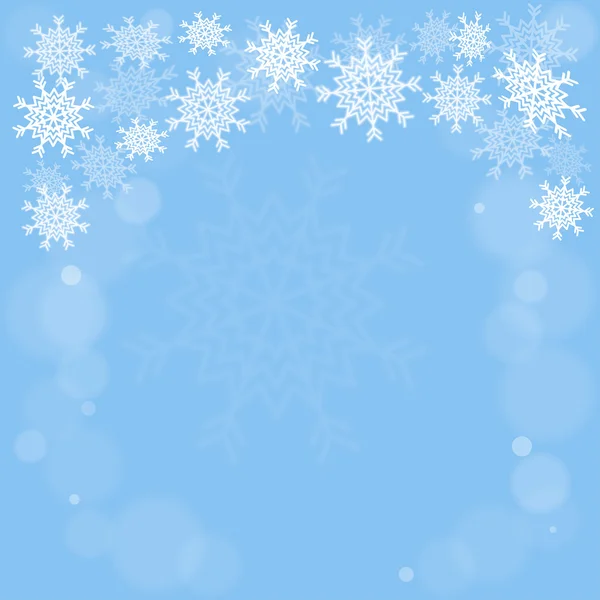 Vector carte de Crăciun cu loc pentru textul cu fulgi de zăpadă albi pe un fundal albastru. Eps 10 . — Vector de stoc