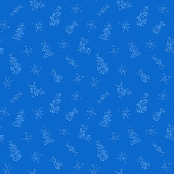 Vektorové vánoční bezešvé vzor na modrém pozadí. Vektorové eps 10. — Stockový vektor