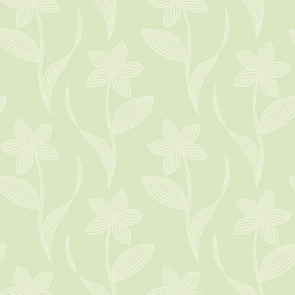 Διάνυσμα παστέλ χωρίς ραφή πρότυπο με αφηρημένες ριγέ λουλούδια, στο πράσινο. EPS 10. — Διανυσματικό Αρχείο