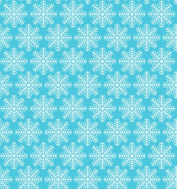 Vektör kış mavi bir arka plan üzerinde beyaz kar taneleri sorunsuz deseni. EPS 10.
