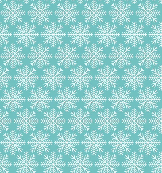 Patrón sin costuras de invierno vectorial de copos de nieve blancos sobre un fondo aguamarina. Eps 10 . — Vector de stock