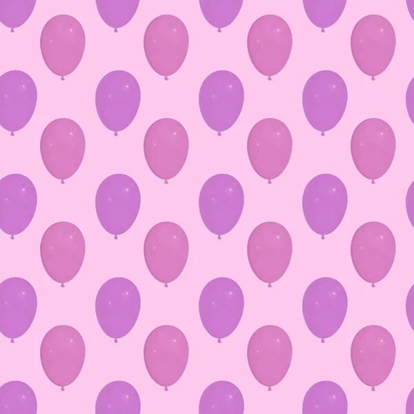 Patrón de globos sin costura vectorial en rosa y lila. Eps 10 . — Vector de stock