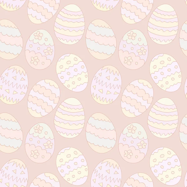 Modèle sans couture pastel avec des œufs de Pâques en beige. Vecteur eps10 . — Image vectorielle