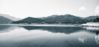 Çin Guanting rezervuar manzara