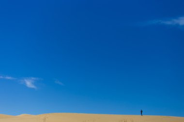 Qinghai Gölü küçük çöl manzarası