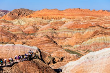 Çin Zhangye Danxia Geopark sahne