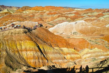 Çin Zhangye Danxia Geopark sahne