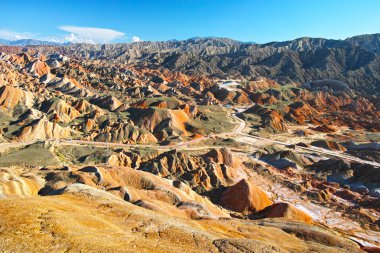 Çin Zhangye Danxia Geopark sahne