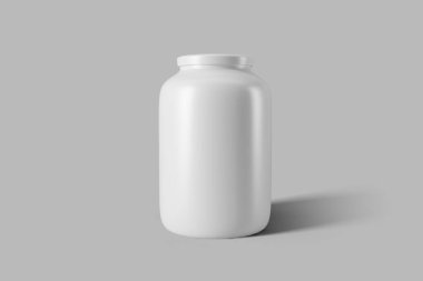 Beyaz arkaplanda 3D şişe kavanozu