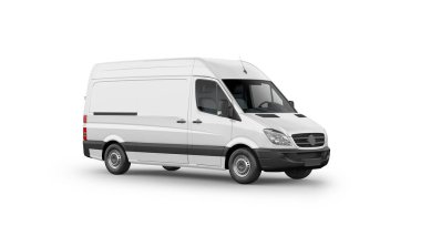 3D görüntülenmiş araç beyaz üzerine izole edildi